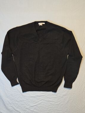 Peter Millar Black Pure Cashmere Knit V-Neck Pullover Sweater